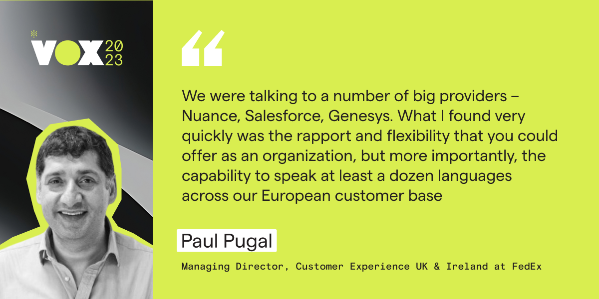 PolyAI's VOX 2023: Paul Pugal, FedEx