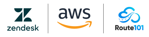 Tri Party Logo (Zendesk, AWS, Route 101)